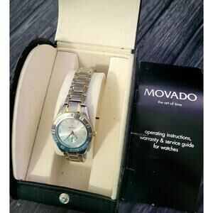 Vintage Ladies Movado Gentry‎ 84 E9 1860 Sub Sec Swiss Watch